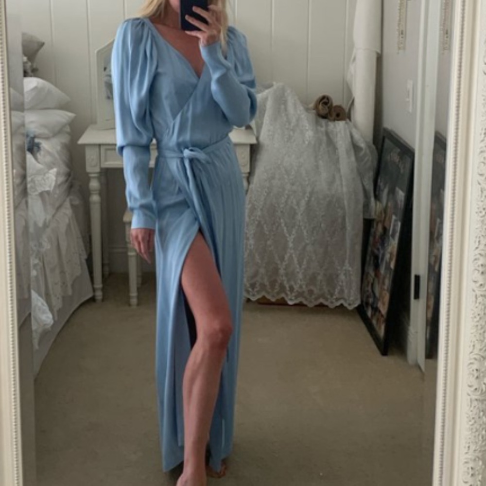 Rotate Birger Christensen Satin Wrap Dress Size 34